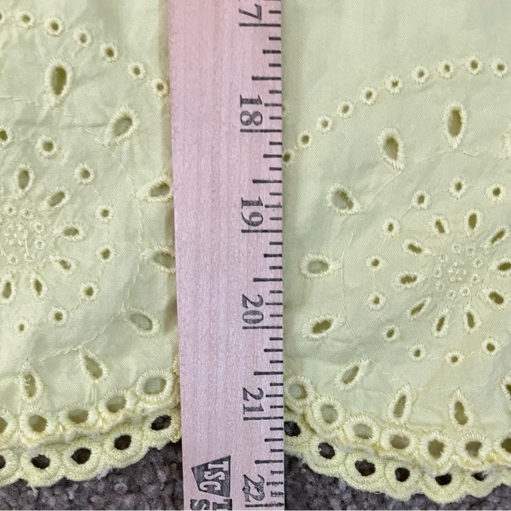 Beachlunchlounge Eyelet Border Acid Yellow Button-up Shirt size S - Picture 8 of 13